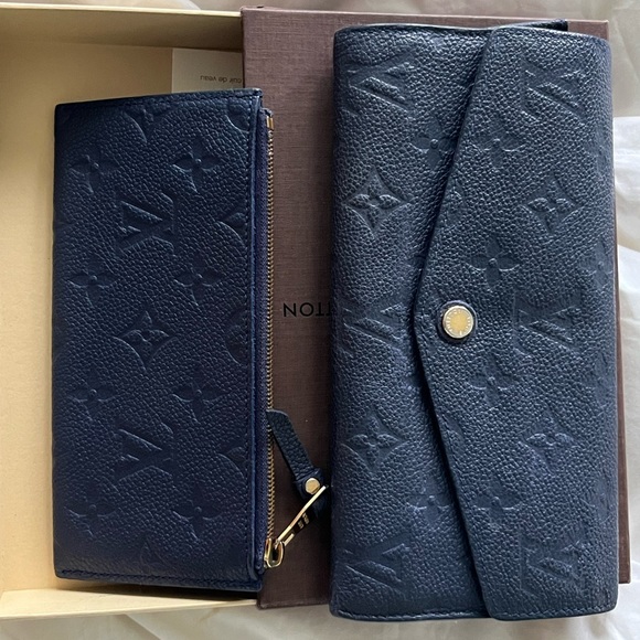 100% Authentic Navy Blue Empriente louis vuitton wallet with box and dust bag - Picture 7 of 9